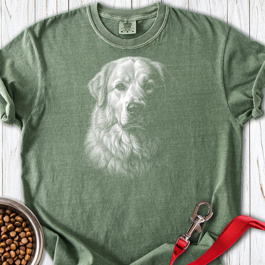 Great Pyrenees Engraved Premium Tee Moss