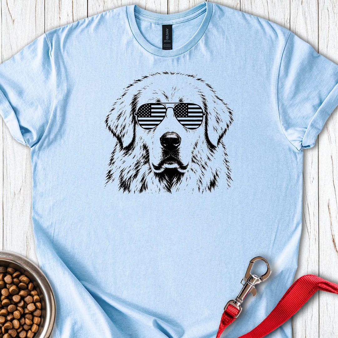 Great Pyrenees Flag Shades — Light Blue