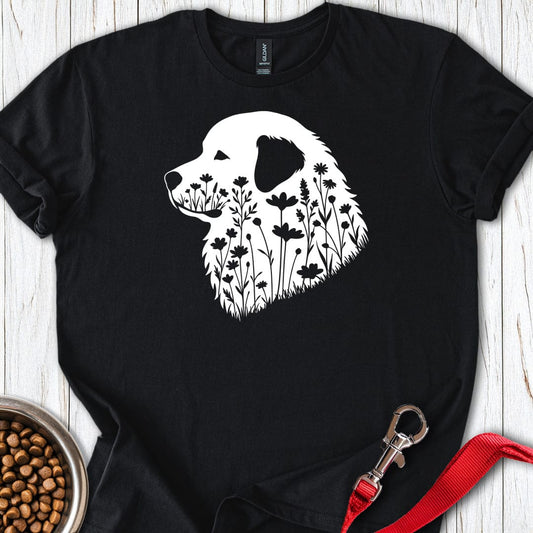 Great Pyrenees Flower Wreath Black
