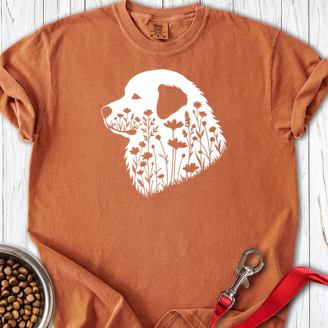 Great Pyrenees Flower Wreath Premium Tee — Yam
