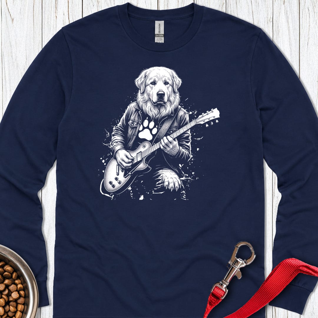 Great Pyrenees Guitar Long Sleeve — Navy