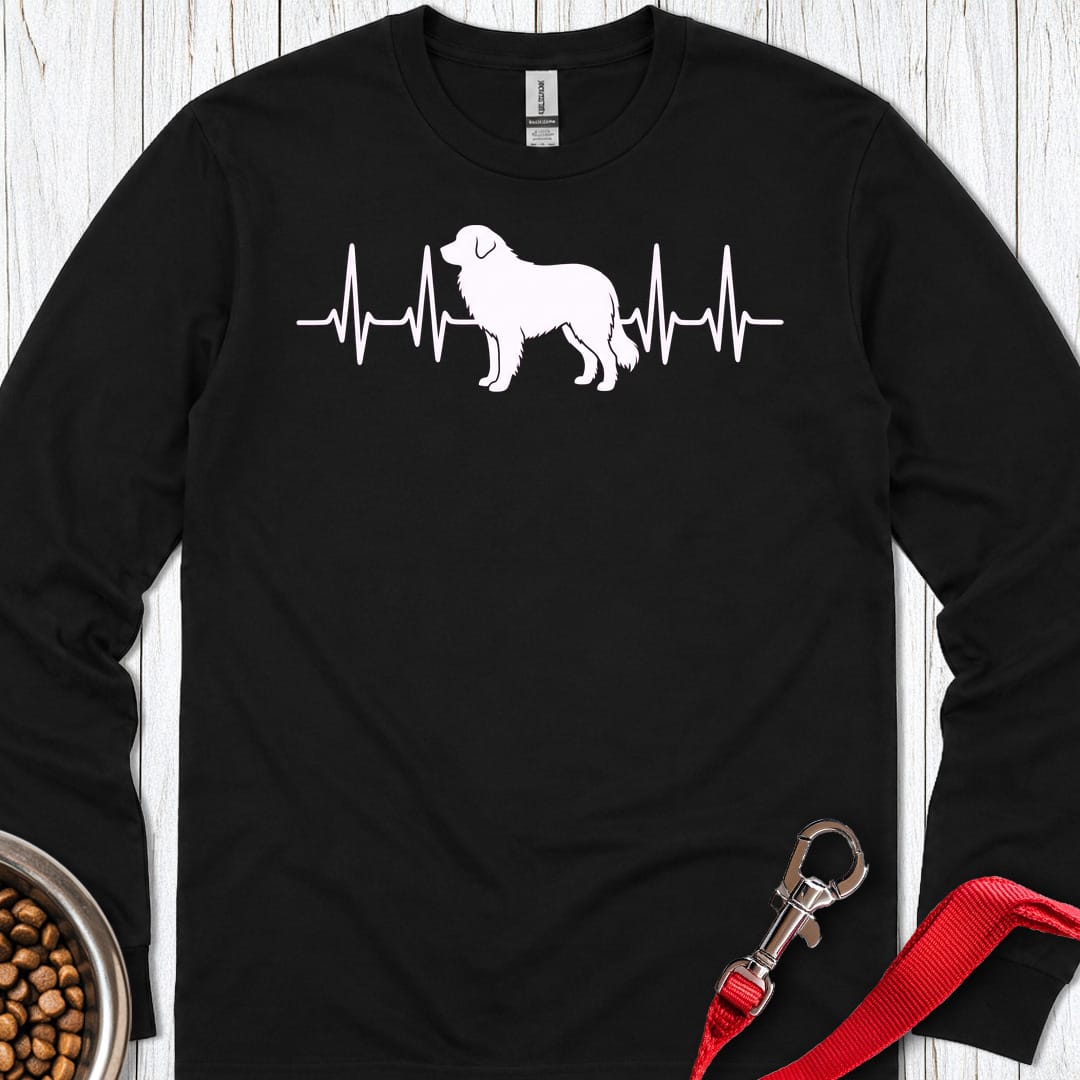 Great Pyrenees Heartbeat Long Sleeve — Black