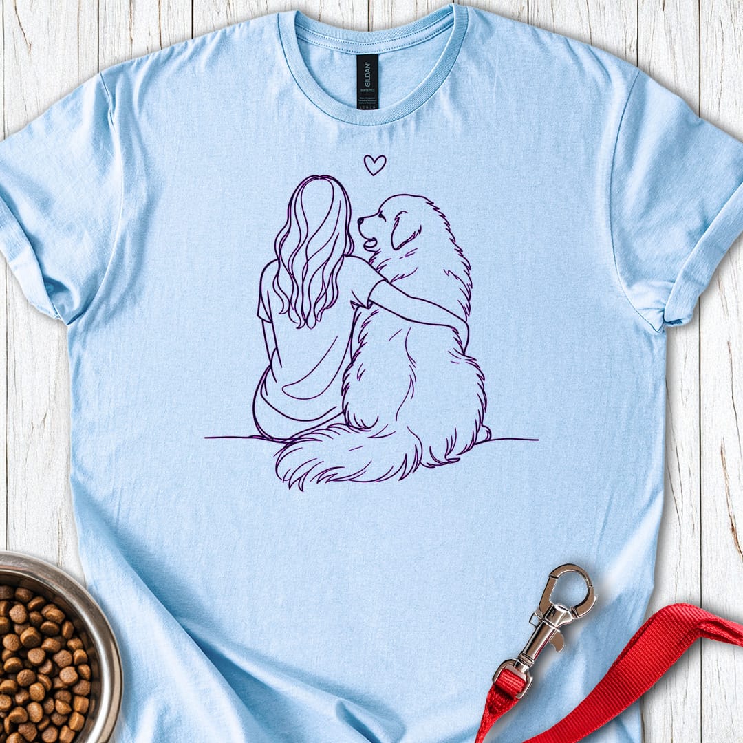 Great Pyrenees Hug Light Blue