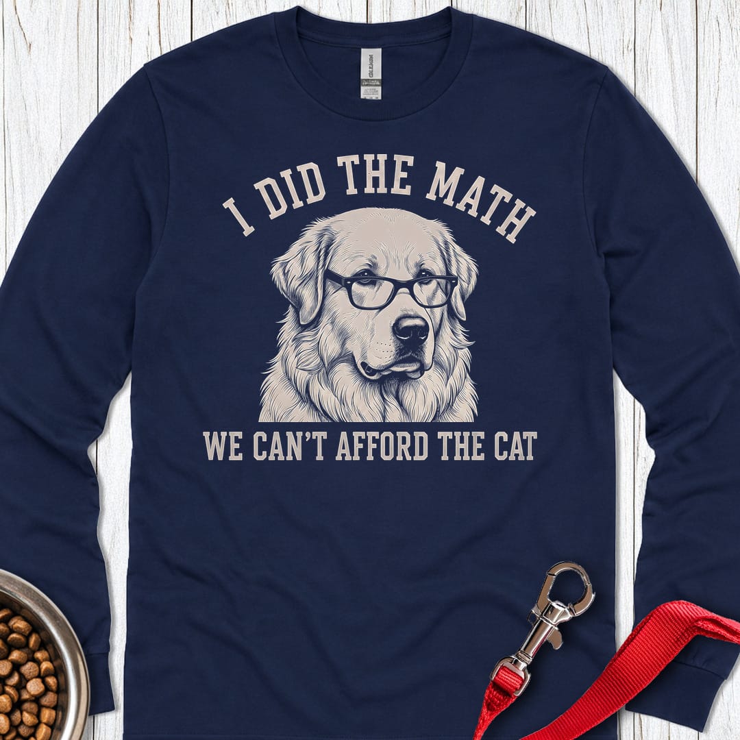 Great Pyrenees I Did The Math Long Sleeve — Navy