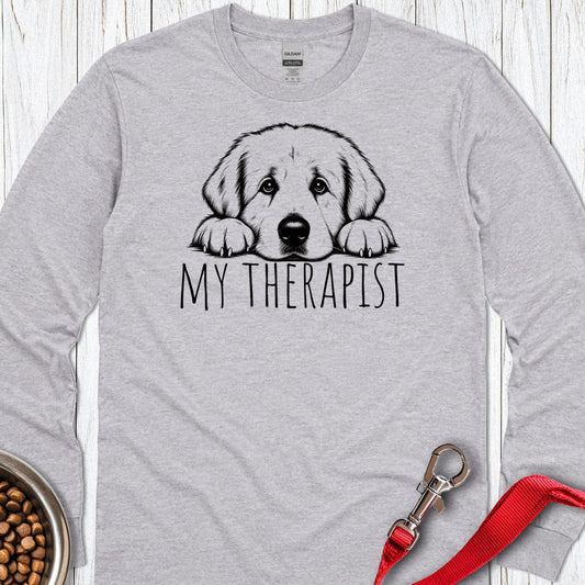 Great Pyrenees My Therapist Long Sleeve Sport Grey