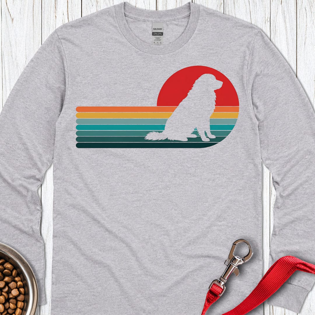 Great Pyrenees Retro Sunset Long Sleeve — Sport Grey