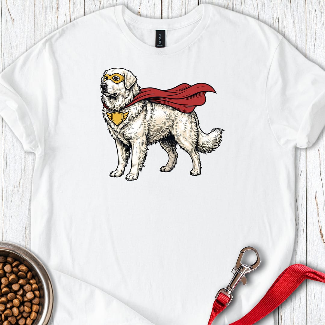 Great Pyrenees Superhero — White