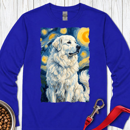 Great Pyrenees Van Gogh Long Sleeve Royal
