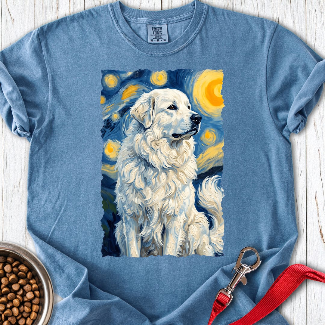 Great Pyrenees Van Gogh Premium Tee Blue Jean