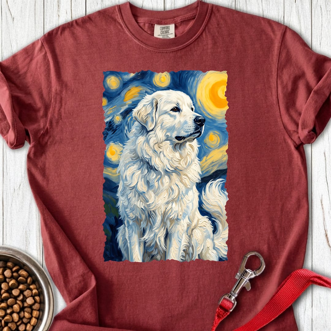 Great Pyrenees Van Gogh Premium Tee Brick