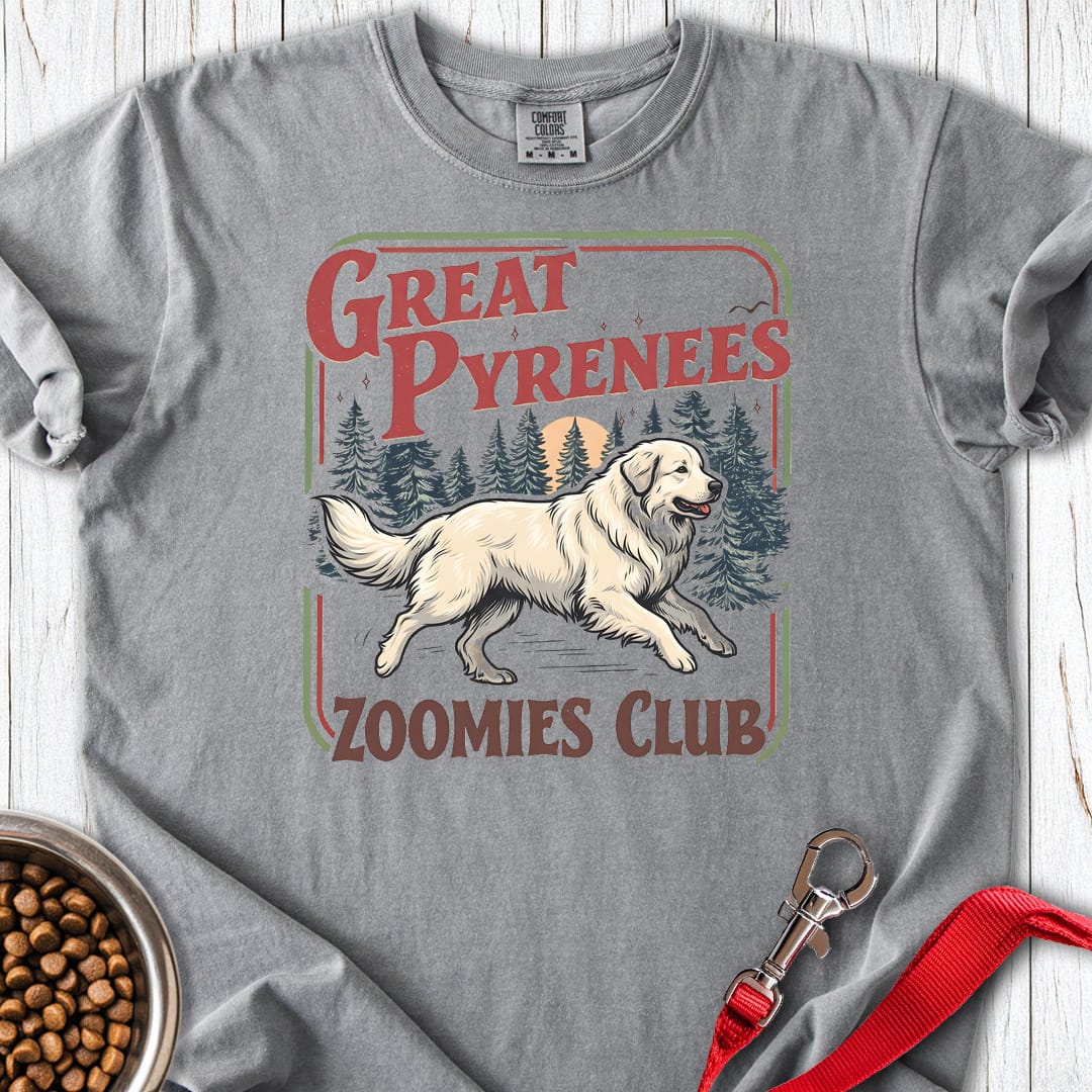 Great Pyrenees Zoomies Club Premium Tee Grey
