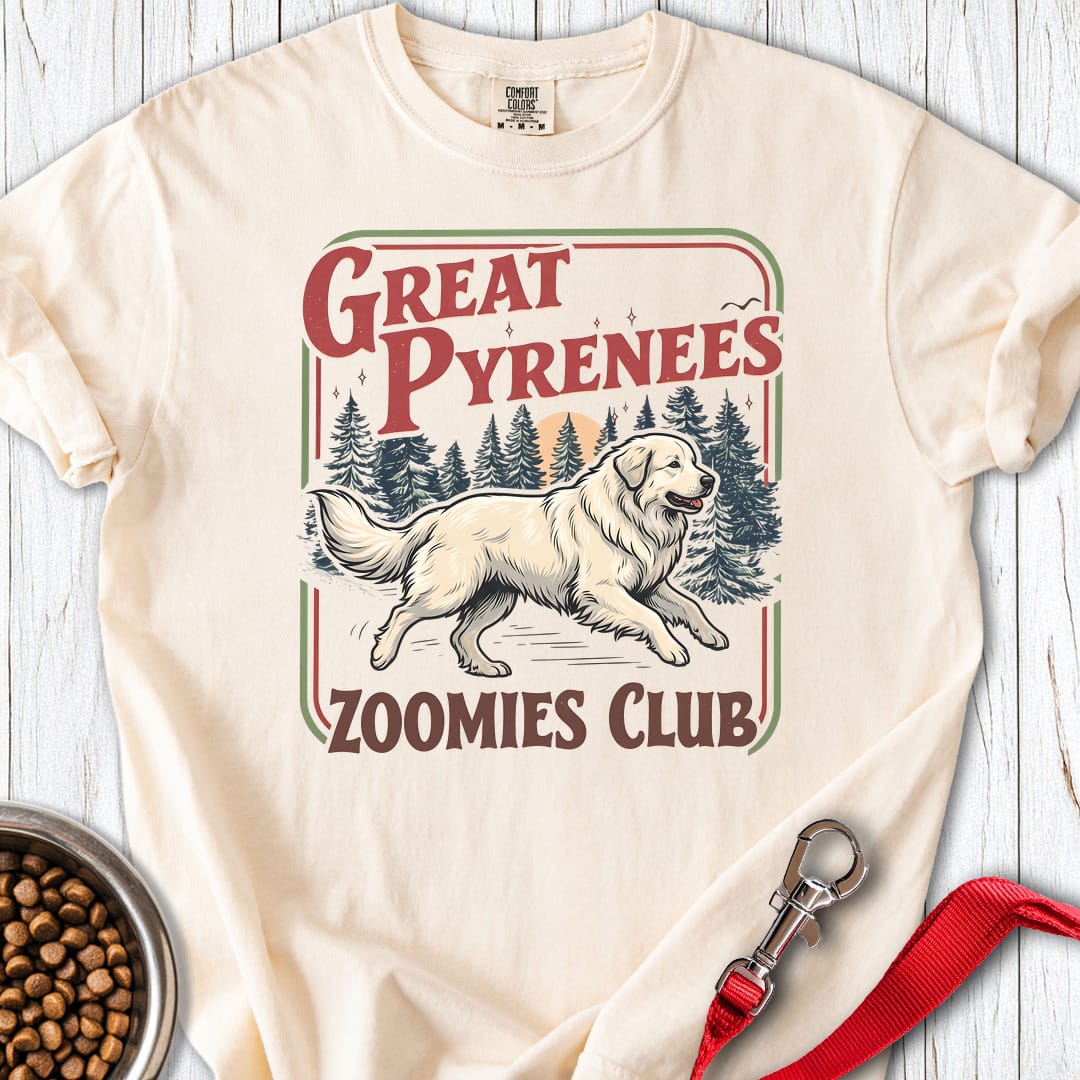 Great Pyrenees Zoomies Club Premium Tee Ivory