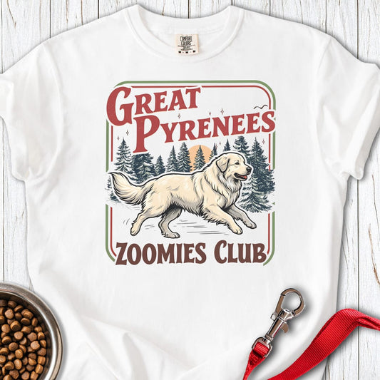 Great Pyrenees Zoomies Club Premium Tee White