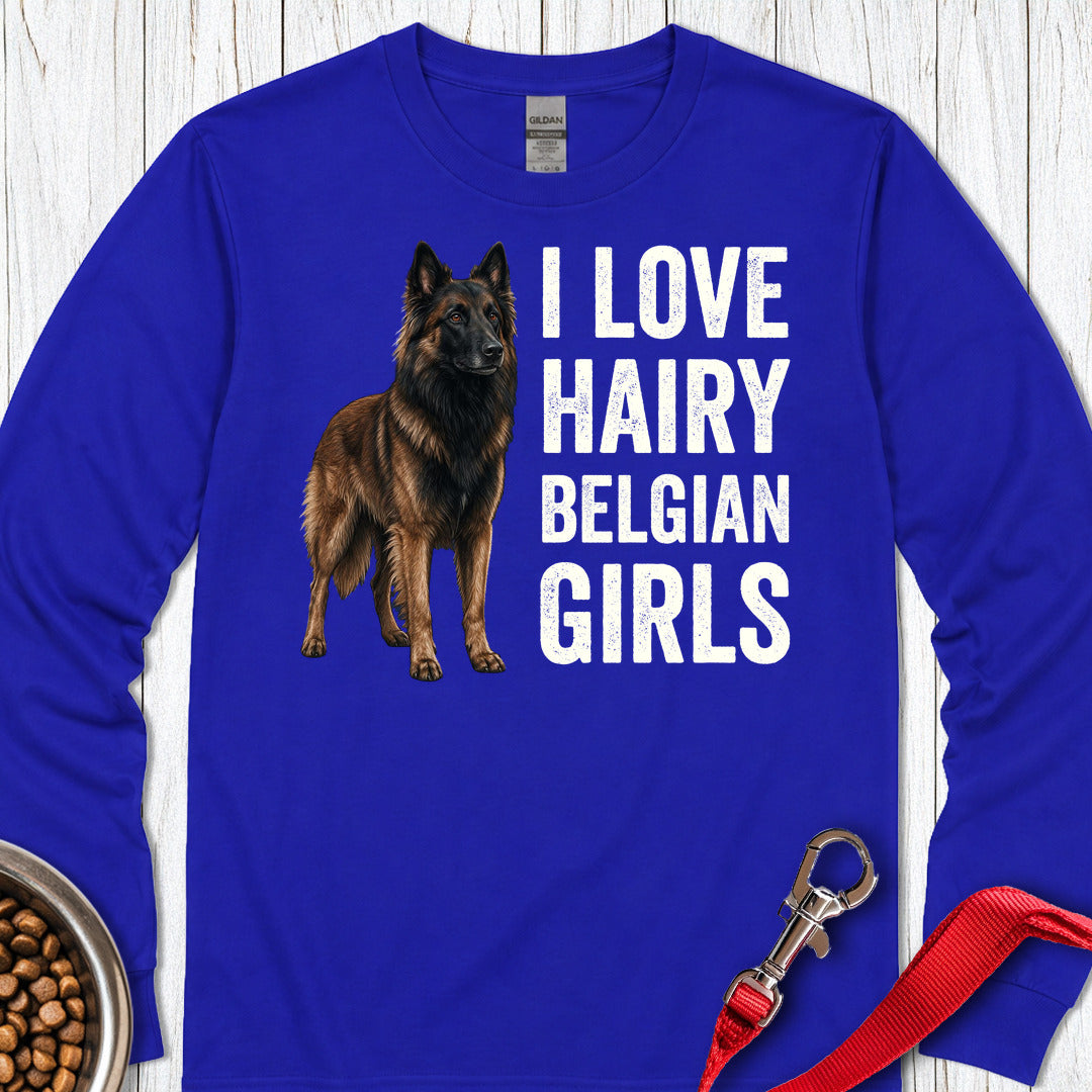 Hairy Belgian Tervuren Girls Long Sleeve — Royal