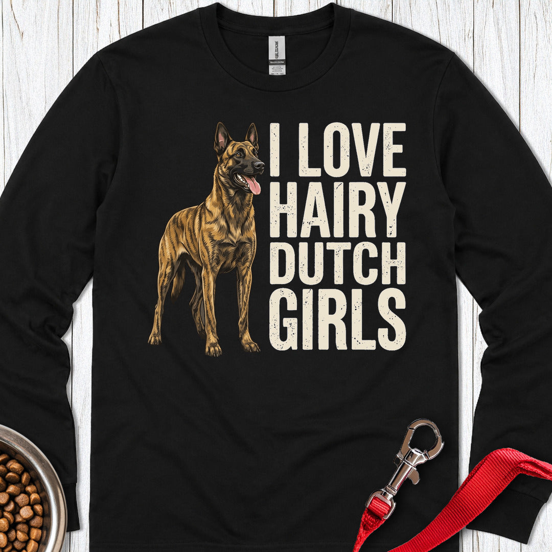 Hairy Dutch Shepherd Long Sleeve — Black
