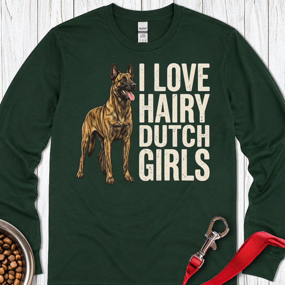 Hairy Dutch Shepherd Long Sleeve — Forest Green