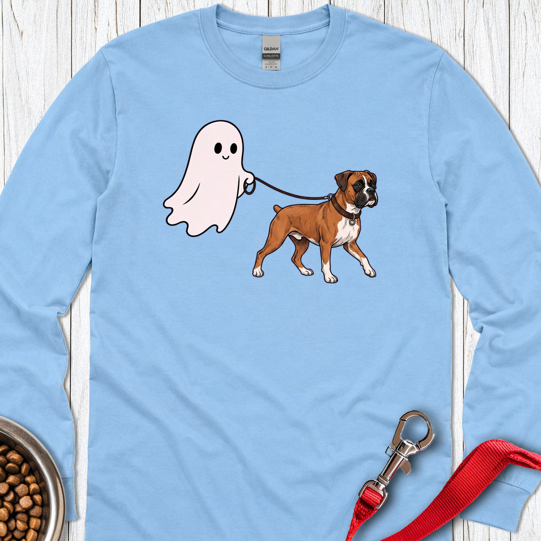 Halloween Ghost Boxer Long Sleeve Carolina Blue