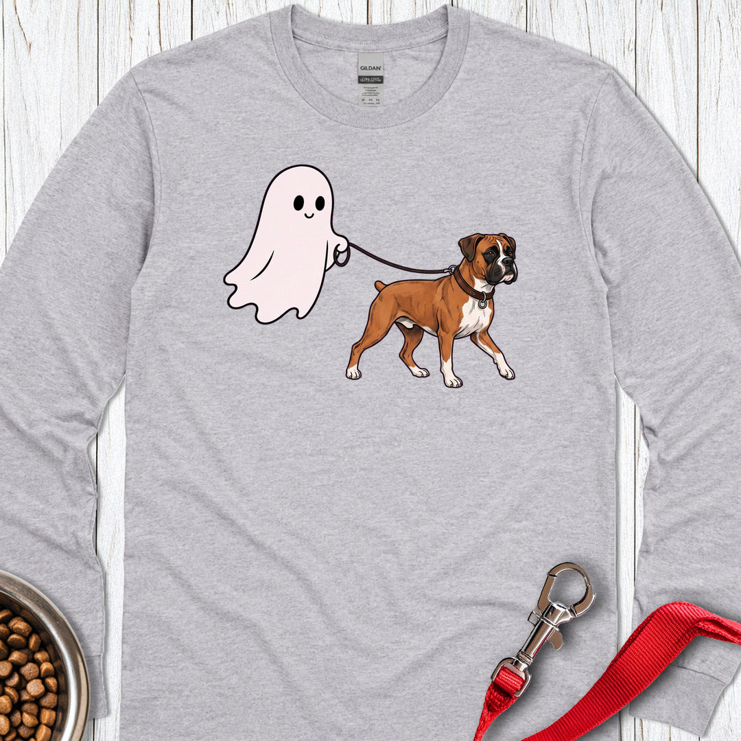 Halloween Ghost Boxer Long Sleeve Sport Grey