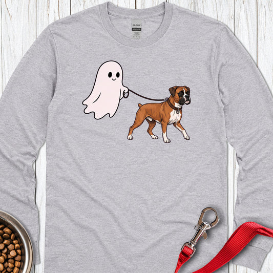 Halloween Ghost Boxer Long Sleeve — Sport Grey