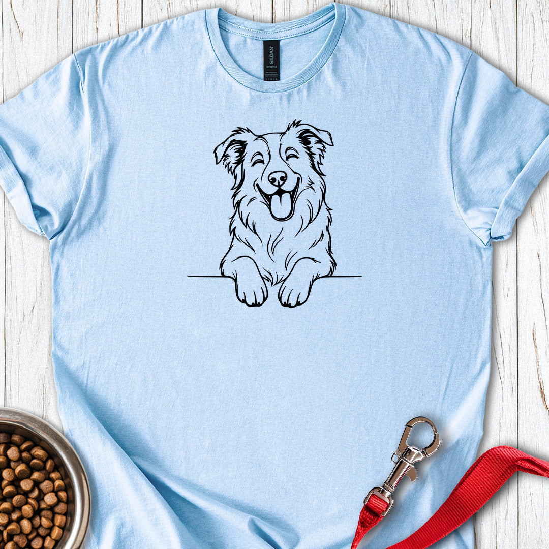 Happy Border Collie — Light Blue