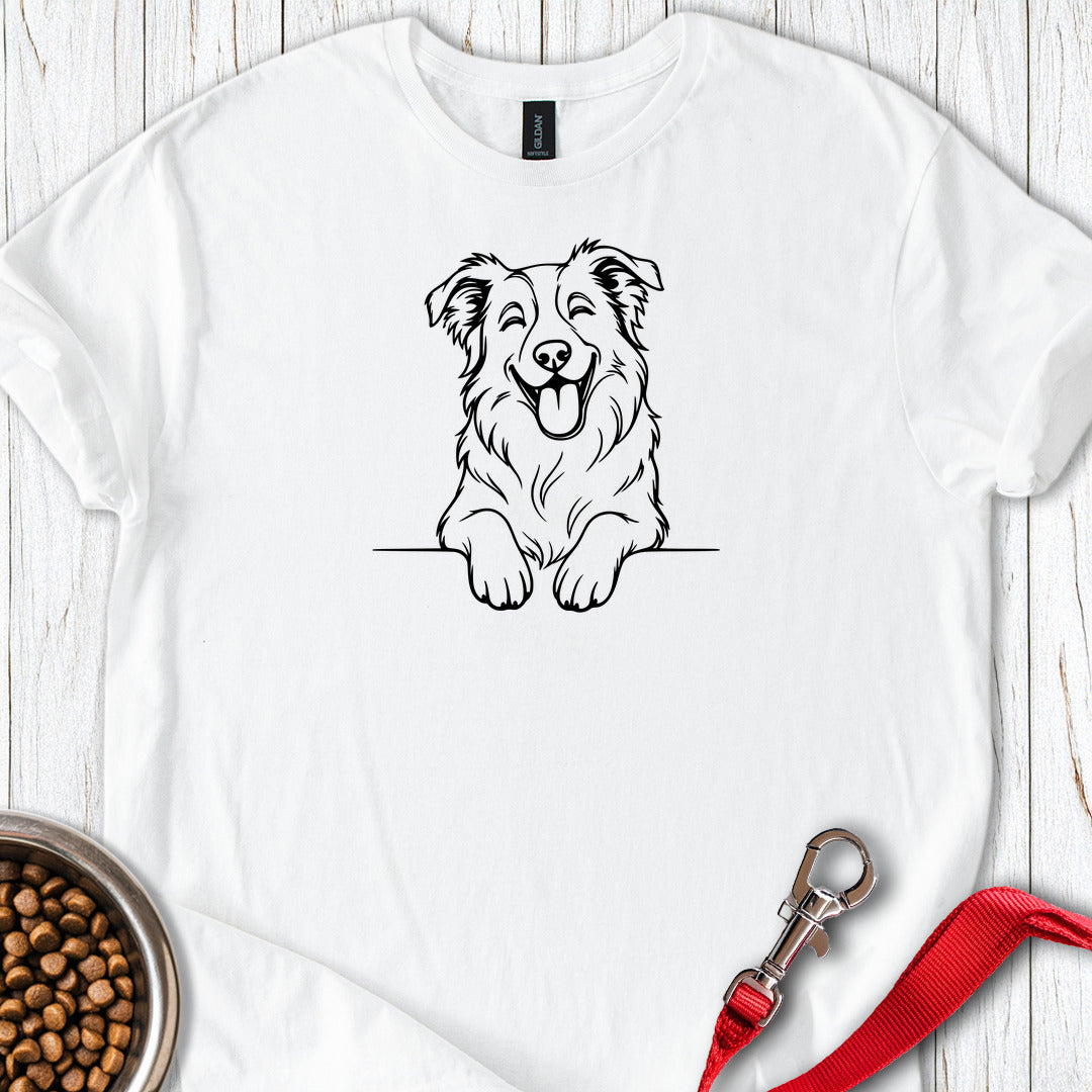 Happy Border Collie — White