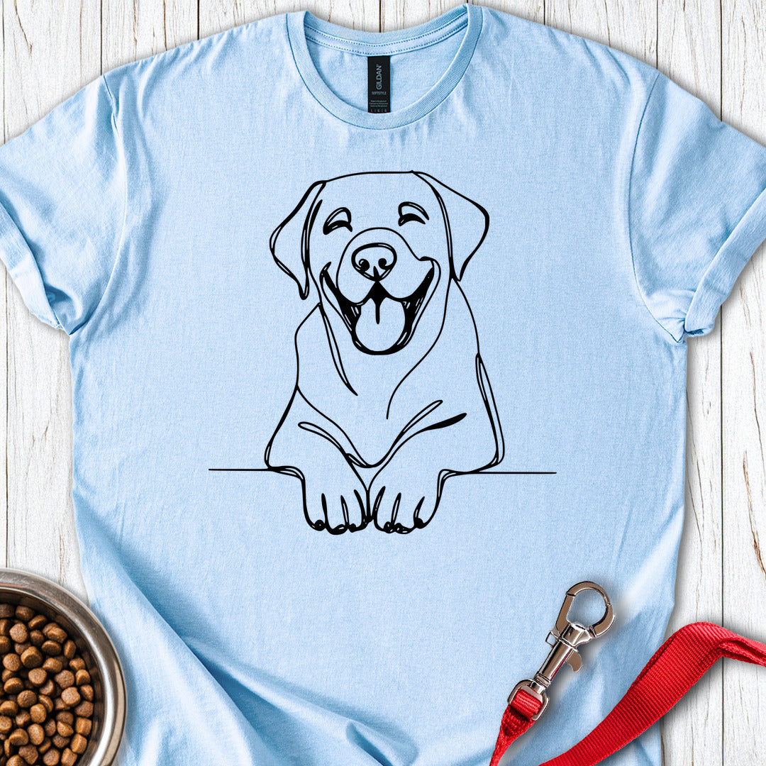Happy Labrador Line Art Light Blue