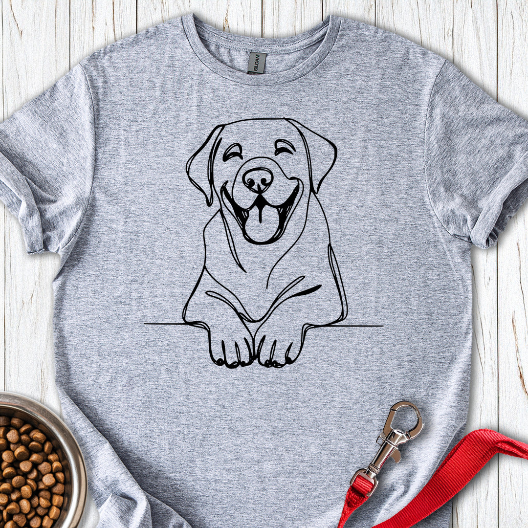 Happy Labrador Line Art Sport Grey