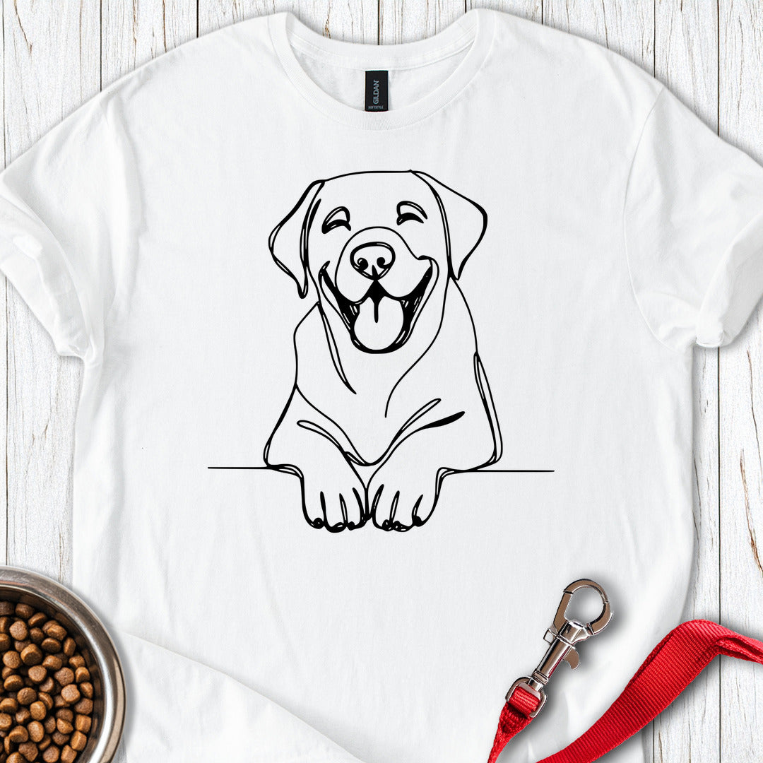 Happy Labrador Line Art White
