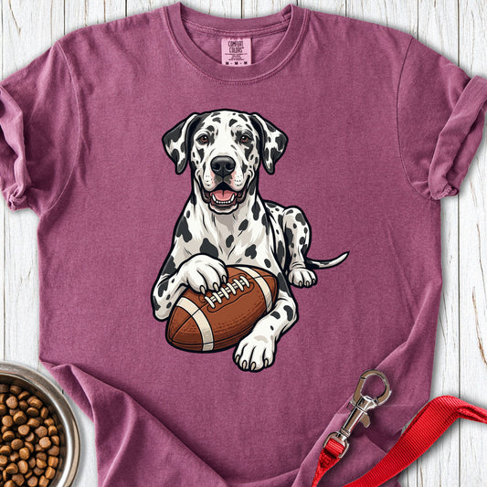 Harlequin Great Dane Football Premium Tee — Berry