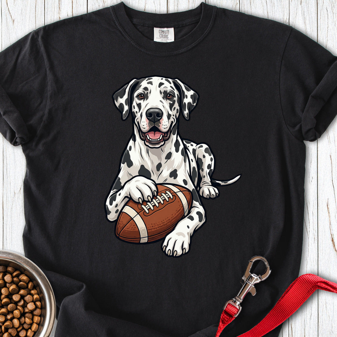 Harlequin Great Dane Football Premium Tee — Black