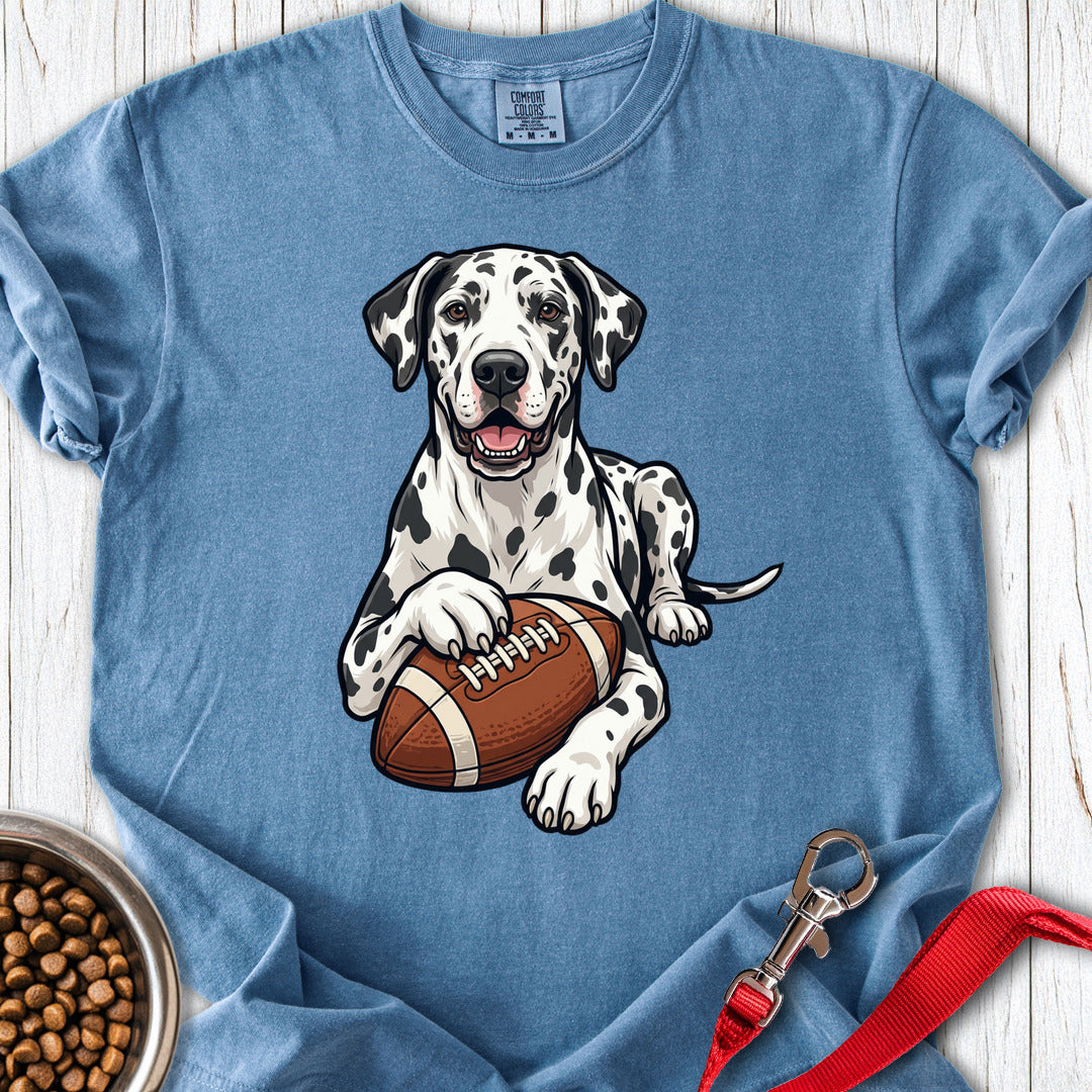 Harlequin Great Dane Football Premium Tee — Blue Jean