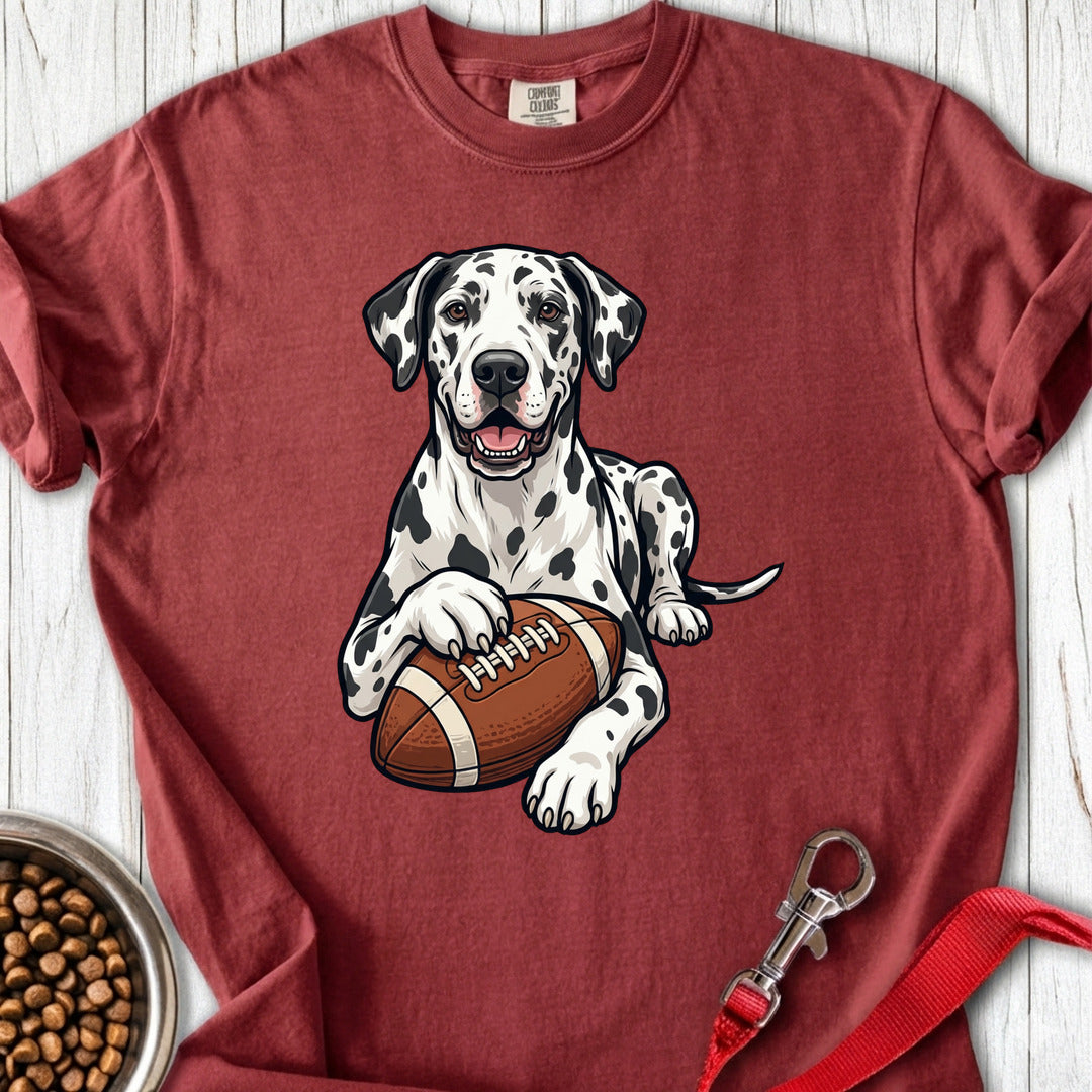 Harlequin Great Dane Football Premium Tee — Brick