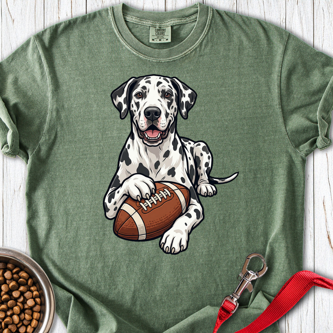 Harlequin Great Dane Football Premium Tee — Moss