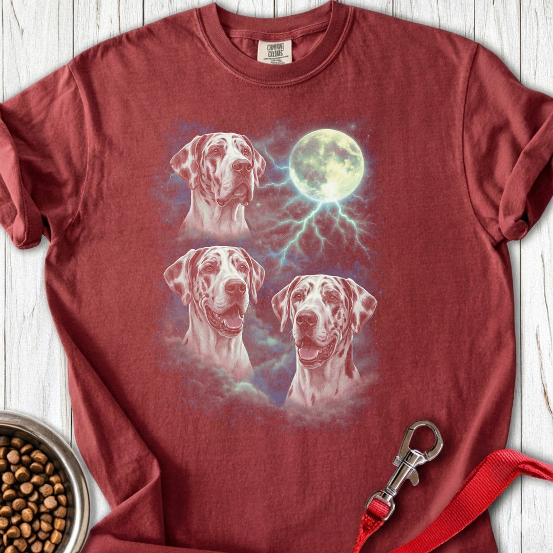 Harlequin Great Dane Moon Retro Premium Tee — Brick