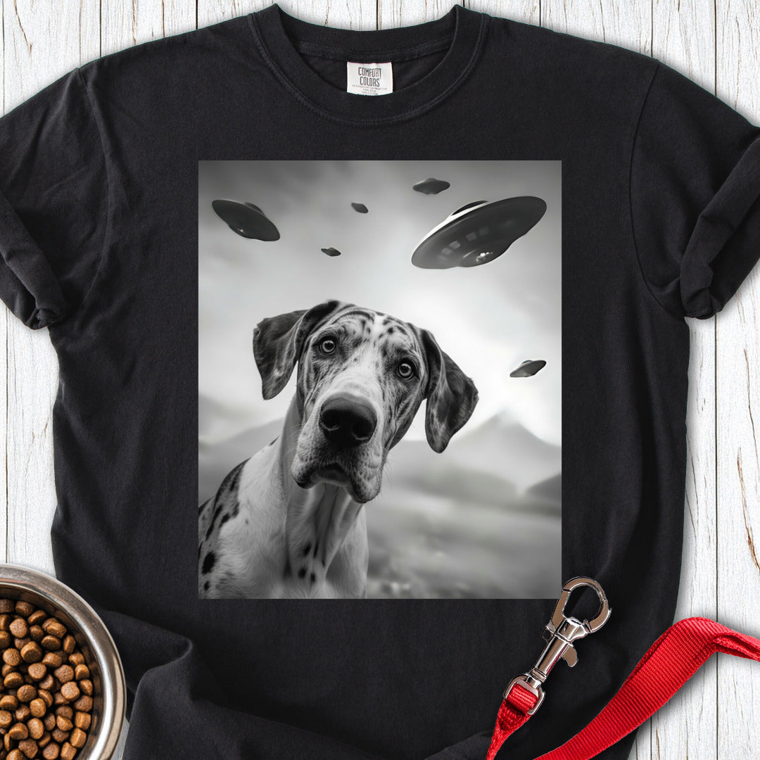 Harlequin Great Dane UFO Premium Tee — Black