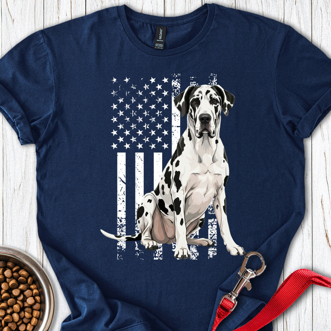 Harlequin Great Dane USA Flag Navy