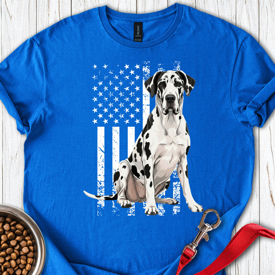Harlequin Great Dane USA Flag Royal