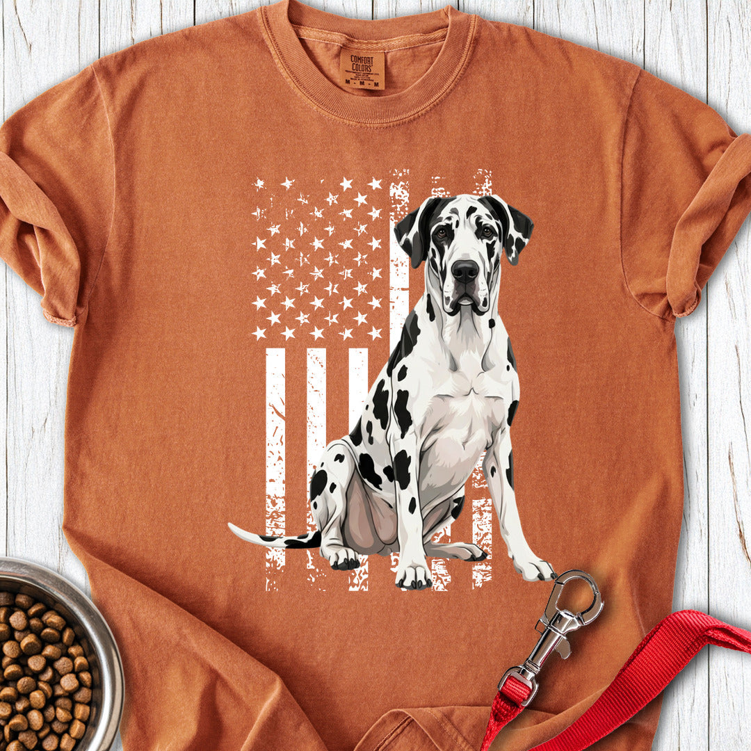 Harlequin Great Dane USA Flag Premium Tee — Yam