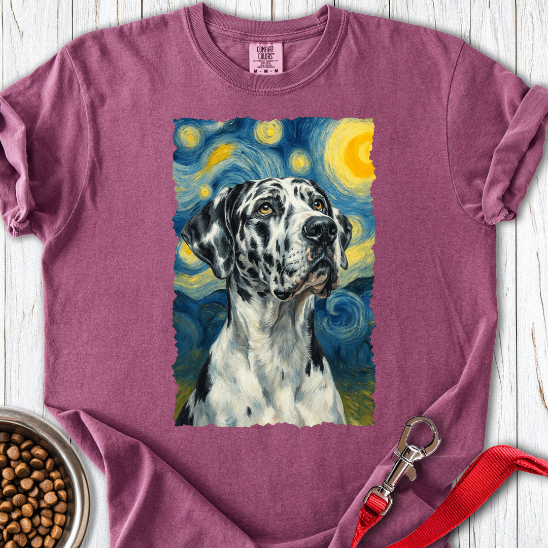 Harlequin Great Dane Van Gogh Premium Tee — Berry