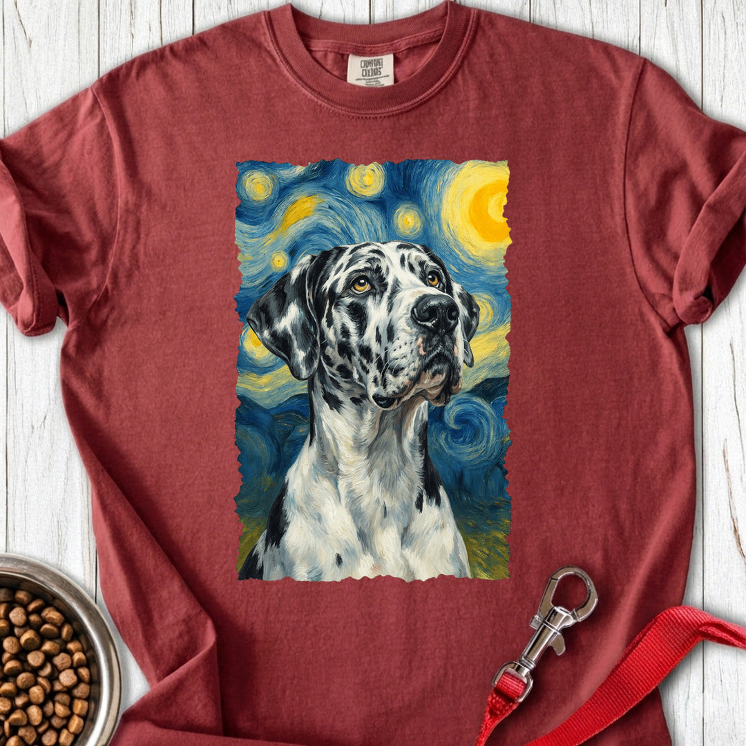 Harlequin Great Dane Van Gogh Premium Tee — Brick