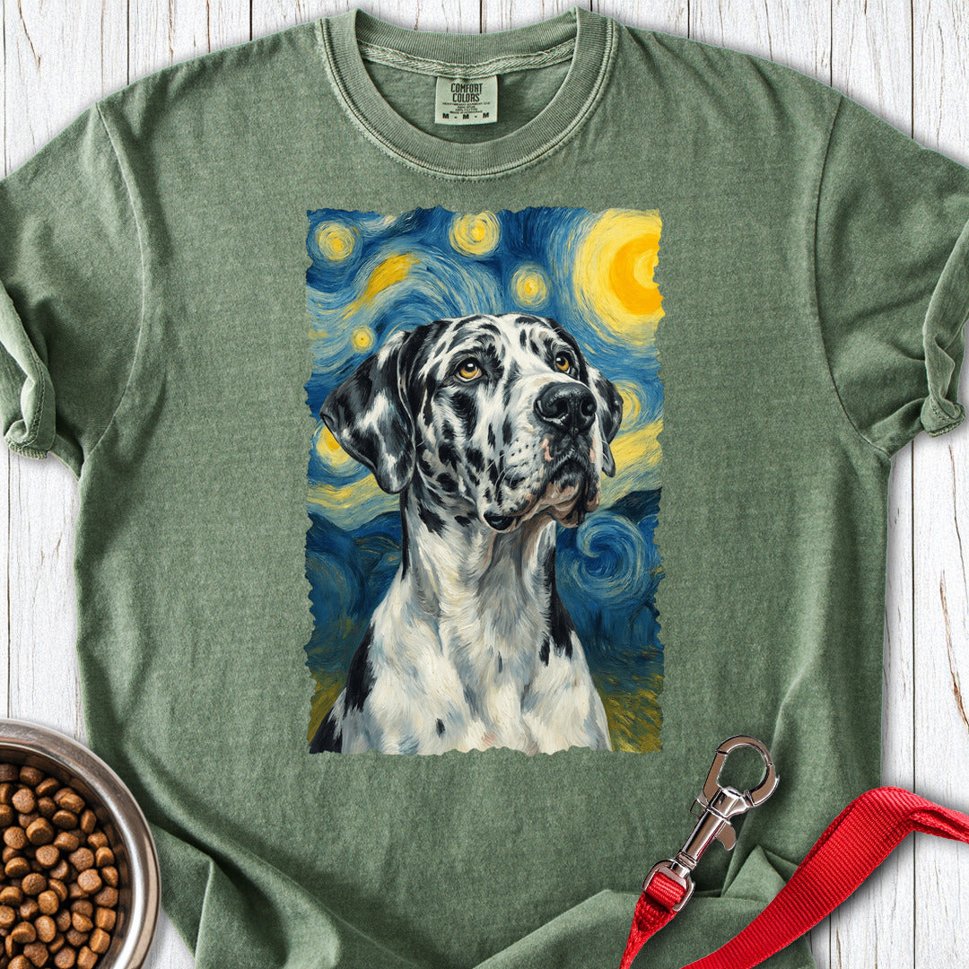 Harlequin Great Dane Van Gogh Premium Tee — Moss
