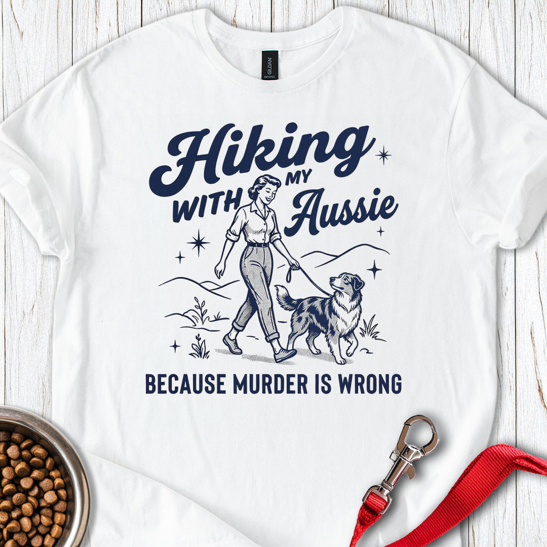 Hiking Australian Shepherd White