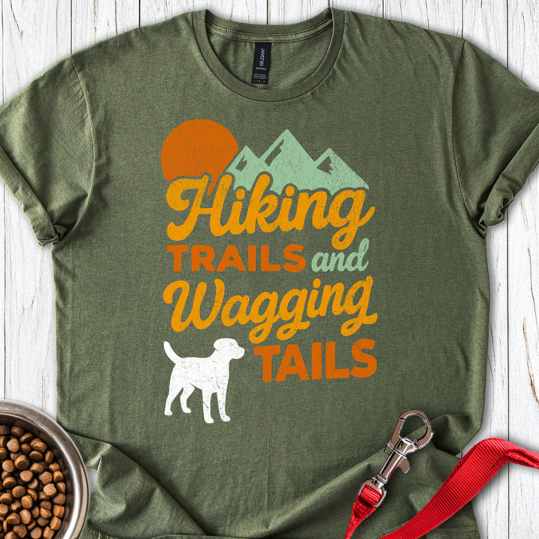 Hiking Trails and Wagging Tails Military Green
