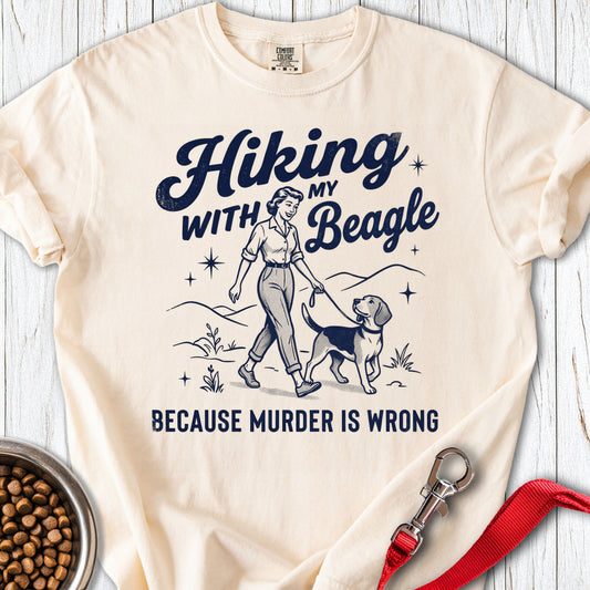 Hiking With My Beagle Premium Tee Ivory