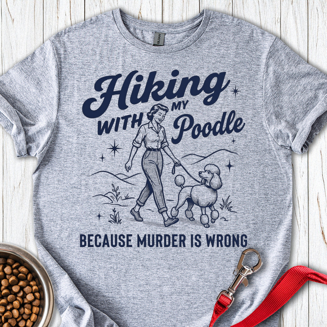 Hiking With My Poodle Sport Grey