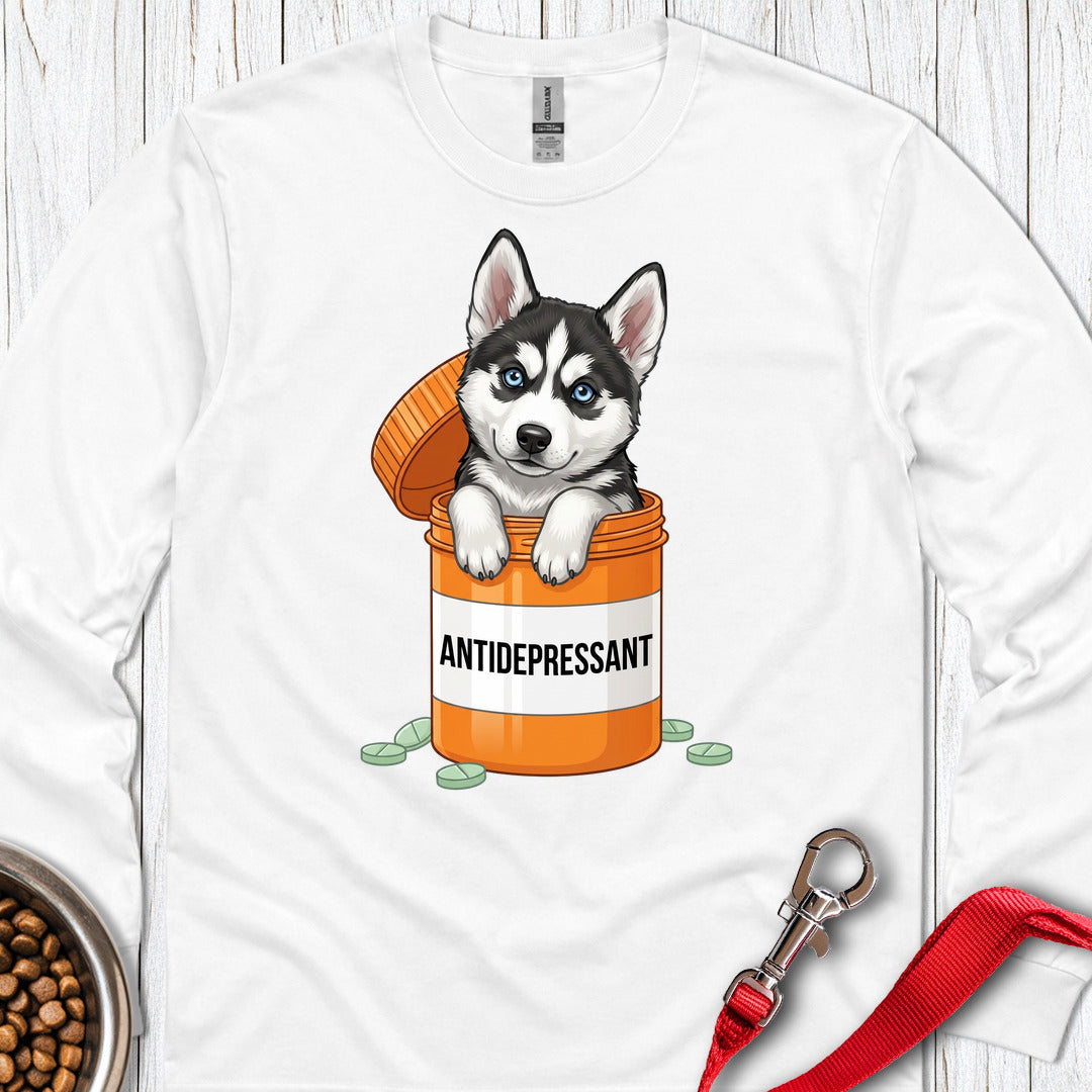 Husky Antidepressant Long Sleeve — White