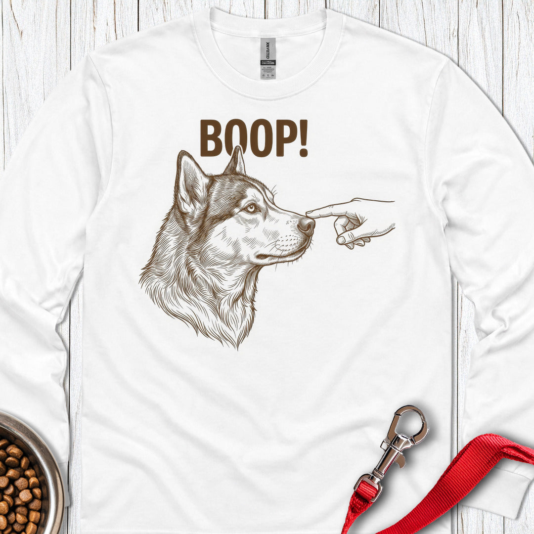 Husky Boop Long Sleeve — White