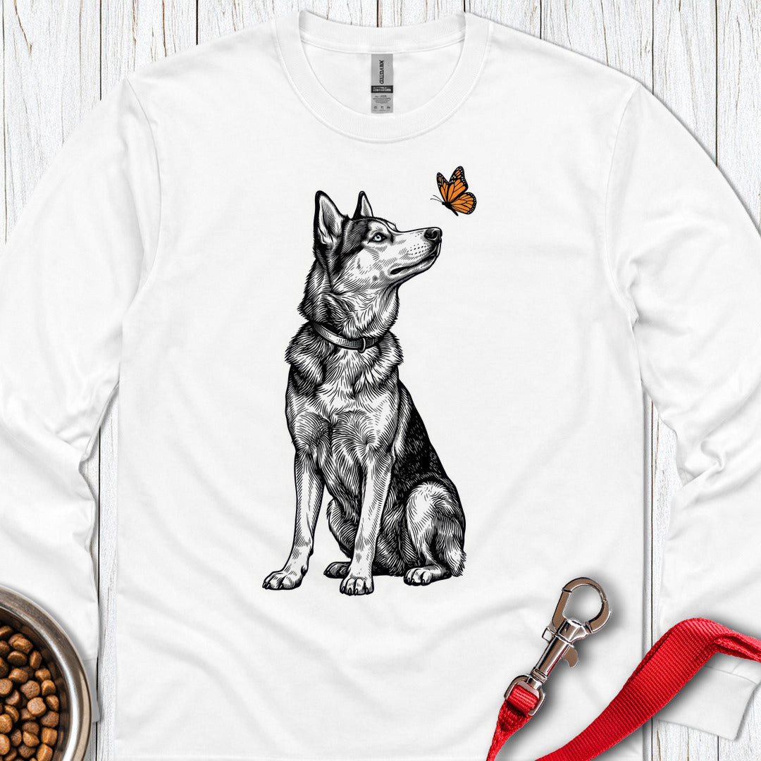 Husky Butterfly Long Sleeve — White