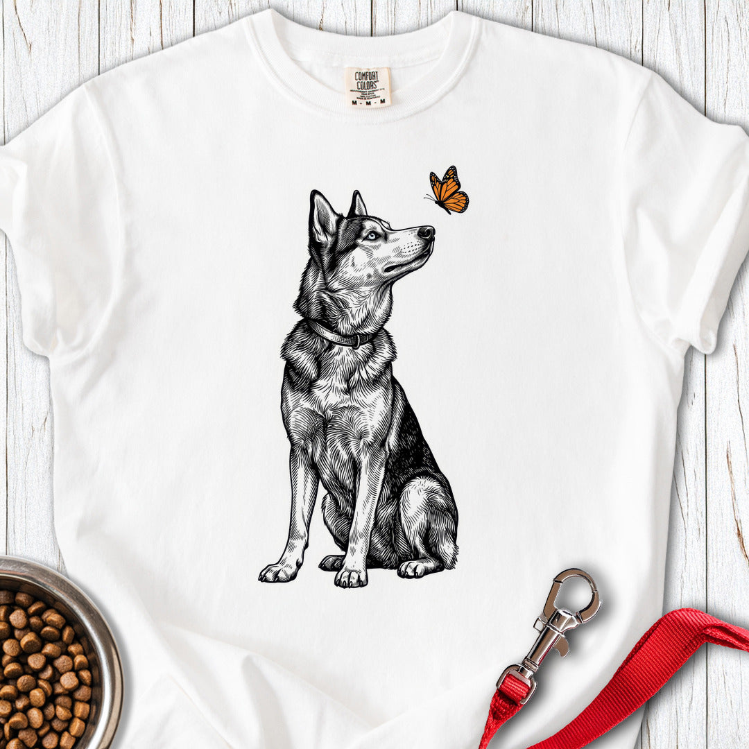 Husky Butterfly Premium Tee White