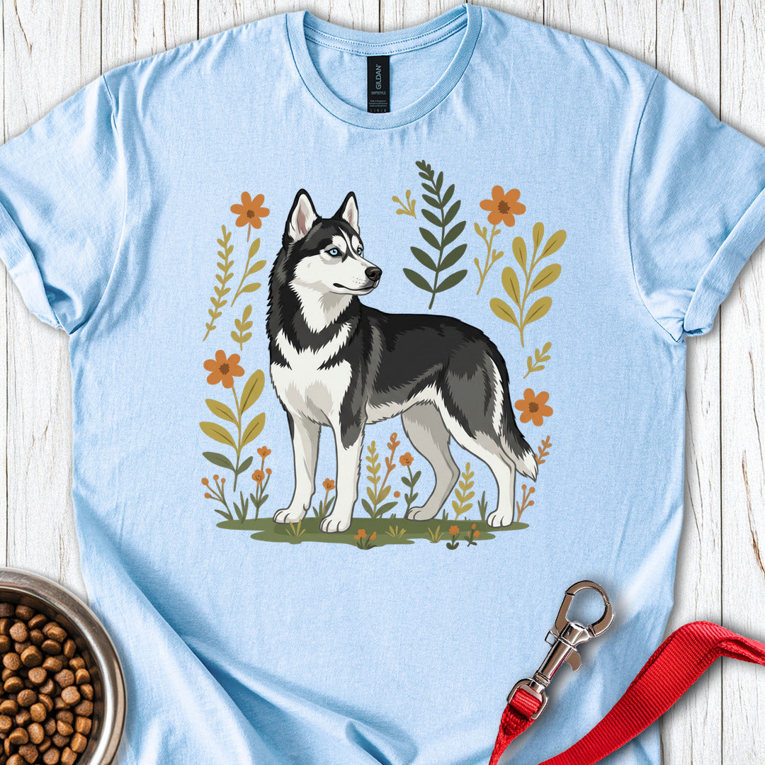 Husky Flowers Light Blue